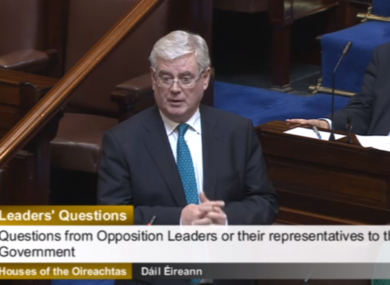 Eamon Gilmore in the Dáil this morning