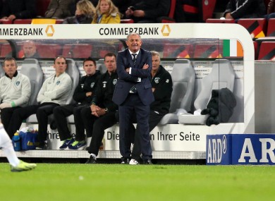 Interim manager Noel King on the sideline tonight.