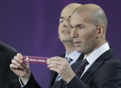 Zinedine Zidane pulls Ireland out of the draw for Euro 2012.