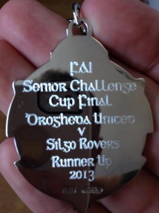 Philip Hand's runners-up medal, complete with misspelling.