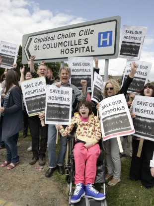A protest in 2011 at St Columcille's Hospital